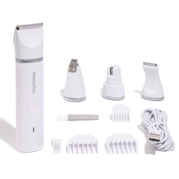 4 in 1 Pet Electric Hair Trimmer with 4 Blades Grooming Clipper Nail Grinder Professional Recharge Haircut for Dogs Cat