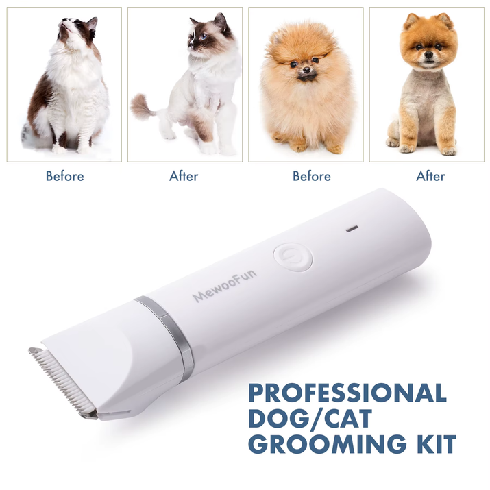 4 in 1 Pet Electric Hair Trimmer with 4 Blades Grooming Clipper Nail Grinder Professional Recharge Haircut for Dogs Cat