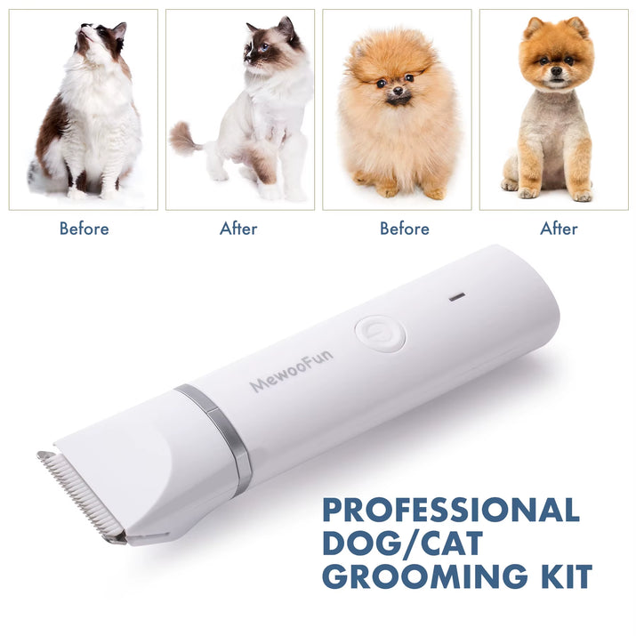 4 in 1 Pet Electric Hair Trimmer with 4 Blades Grooming Clipper Nail Grinder Professional Recharge Haircut for Dogs Cat
